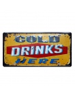 Lód zimny napój piwo wino Metal plakat plakietki emaliowane Cola prawo jazdy płyta dla Bar Pub klub Cafe pokój dekoracje ścienne
