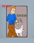 Tintin Cartoon plakietki emaliowane metalowa tablica ścienna Pub dla dzieci pokój Home Art Party wystrój w stylu Vintage żelazo 