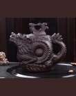 Drop shipping fioletowy gliny czajniczek, tradycyjny chiński dzbanek na herbatę smok i feniks herbaty czajnik wysokiej jakości h