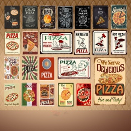 Gorący włoski Płyta do pizzy Retro nowy jork styl pyszne pizzy dekoracje ścienne Metal plakat do sklepu strona główna kuchnia Pi