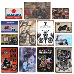 Na żywo, aby jeździć jazda na żywo silnik znaki Lambretta Electrombile do motocykli Suzuki Metal plakat Pub Bar wystrój domu w s