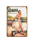 Klasyczne Ariel motocykli metalowe plakietki emaliowane Vespa Electrombile plakat do garażu klub sklep Home Decor rocznika dekor