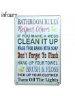 [InFour +] zasady łazienki metalowe tabliczki rodziny wystrój domu w stylu Vintage plakietki emaliowane Pub w stylu Vintage płyt