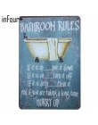 [InFour +] zasady łazienki metalowe tabliczki rodziny wystrój domu w stylu Vintage plakietki emaliowane Pub w stylu Vintage płyt