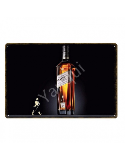 Keep Walking Johnnie Walker piwo whisky metalowe plakietki emaliowane czerwony niebieski Gold Label wina plakat na ścianie Bar P