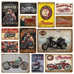 Jeździć za darmo silnika samochodu plakietki emaliowane amerykański indyjski motocykl Metal plakat garażu metalowa płyta Pub Bar