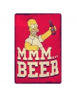 Piwa Duff do alkoholu dostosowane metalowe tabliczki simpsonowie plakat jeść więcej pączków naklejki ścienne w stylu Vintage dek