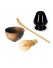 4 sztuk/zestaw tradycyjne Matcha zestaw podarunkowy naturalnego bambusa Matcha trzepaczka Scoop ceramiczne Matcha misce ubij uch