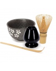 4 sztuk/zestaw tradycyjne Matcha zestaw podarunkowy naturalnego bambusa Matcha trzepaczka Scoop ceramiczne Matcha misce ubij uch