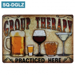 [SQ-DGLZ] gorąca terapii grupowej praktykowane tutaj metalowy znak w stylu Vintage metalowe płytki kawiarnia Pub klub dekoracje 