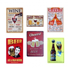 Piwa wina Cheers Retro metalowe tabliczki w stylu Vintage pić cyny płytki nazębnej Bar Pub Club Home ściany sztuki dekoracyjne m