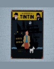 Tintin film animowany plakietka emaliowana metalowa płyta żelaza malarstwo ścienne dla dzieci pokój Bar domu sztuki rzemiosła wy