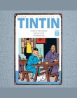 Tintin film animowany plakietka emaliowana metalowa płyta żelaza malarstwo ścienne dla dzieci pokój Bar domu sztuki rzemiosła wy