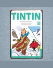 Tintin film animowany plakietka emaliowana metalowa płyta żelaza malarstwo ścienne dla dzieci pokój Bar domu sztuki rzemiosła wy