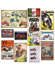 Klasyczne Route 66 Motorcylces plakat Pub Bar garażu dekoracji skuter plakietki emaliowane Retro w stylu Vintage metalowa płyta 