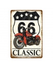 Klasyczne Route 66 Motorcylces plakat Pub Bar garażu dekoracji skuter plakietki emaliowane Retro w stylu Vintage metalowa płyta 