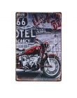 Klasyczne Route 66 Motorcylces plakat Pub Bar garażu dekoracji skuter plakietki emaliowane Retro w stylu Vintage metalowa płyta 