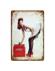 W stylu Vintage Sexy Lady Pin Up dziewczyna malarstwo plakietki emaliowane metalowa płyta plakat artystyczny naklejki ścienne Ba