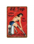 W stylu Vintage Sexy Lady Pin Up dziewczyna malarstwo plakietki emaliowane metalowa płyta plakat artystyczny naklejki ścienne Ba