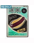 [SQ-DGLZ] Hot Dog/lody/ciasto/Hamburger metalowy znak Bar dekoracje ścienne w plakietka emaliowana Vintage wystrój domu malowani