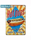 [SQ-DGLZ] Hot Dog/lody/ciasto/Hamburger metalowy znak Bar dekoracje ścienne w plakietka emaliowana Vintage wystrój domu malowani