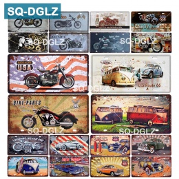 [SQ-DGLZ] USA tablica rejestracyjna na motocykl Bar dekoracje ścienne ROUTE 66 plakietka emaliowana Vintage Metal zaloguj wystró