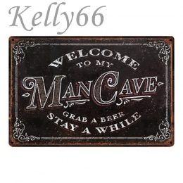 [Kelly66] mężczyzna jaskini chwycić piwa Vintage metalowy znak cyny plakat do dekoracji domu Bar Wall Art malarstwo 20*30 CM roz