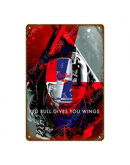 Ice Cold Soft Drink Red Bull Metal Tin Signs fajne napojów Redbull plakat Pub Bar Home Cafe Shop restauracji dekoracje ścienne