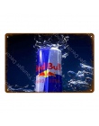 Ice Cold Soft Drink Red Bull Metal Tin Signs fajne napojów Redbull plakat Pub Bar Home Cafe Shop restauracji dekoracje ścienne