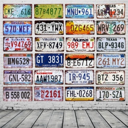 Stany zjednoczone Texas nowy jork kalifornia samochód numer metalowa tablica rejestracyjna w stylu Vintage Decor plakat na ścian