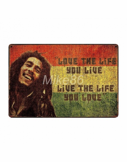 [Mike86] Bob Marley muzyka metalowa plakietka emaliowana wystrój pokoju ścienne w stylu Vintage rzemiosła dla domu Pub 20*30 CM 