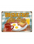 Pyszne śniadanie, Lunch czas domu dekoracja kuchenna Fast Food Menu kanapki chleb ścienne plakat artystyczny znaki na metalowej 