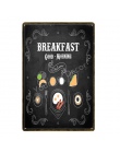 Pyszne śniadanie, Lunch czas domu dekoracja kuchenna Fast Food Menu kanapki chleb ścienne plakat artystyczny znaki na metalowej 
