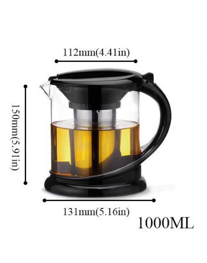 1800 ml duża szklana dzbanek do herbaty na herbata pu-erh party oolong z zaparzacz do herbaty ze stali nierdzewnej czajnik podgr