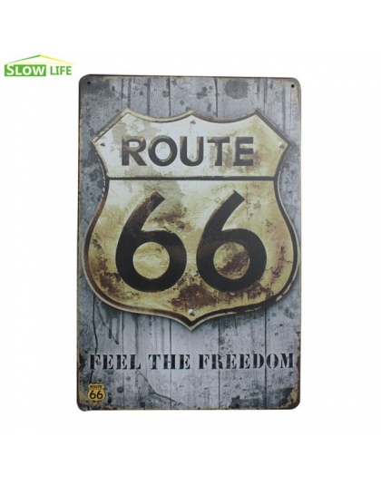 Stacja benzynowa Route 66 Vintage Home Decor plakietka emaliowana 8 "x 12" metalowy znak Bar/Pub dekoracje ścienne metalowe tabl