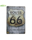 Stacja benzynowa Route 66 Vintage Home Decor plakietka emaliowana 8 "x 12" metalowy znak Bar/Pub dekoracje ścienne metalowe tabl