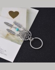 2018 moda Dream Catcher Tone brelok do kluczy srebrny pierścionek Feather frędzle brelok brelok dla kobiet i dziewczyna prezenty