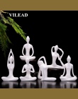 VILEAD 12 style biały ceramiczny figurki jogi Ename joga miniatury streszczenie mio Stattues Yoj figurki Vintage Home Decor