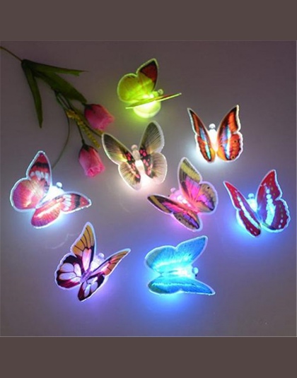 Zmiana koloru ładny motyl LED noc światła pokoju w domu biurko ścienne wystrój domu prezent