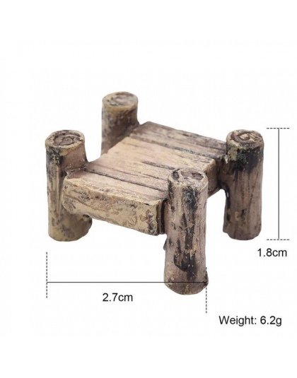 3 sztuk/zestaw drewniany most miniatury bajki figurki żywiczne Bonsai Micro krajobraz rzemiosło DIY bajki ogród dekoracji