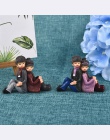 Kreatywny Back-To-Back miłośników para żywica ozdoby mech mikropejzaż domu ogrodowa dekoracja ślubna