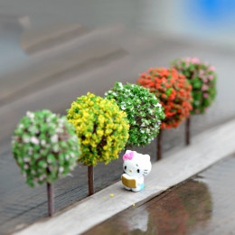 5 sztuk Mini dekoracje ogrodowe żywica drzewo bajki ogród Terrarium figurki miniaturowe bajki figurki miniatury drzewa ogród wys