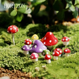 8 sztuk/zestaw kawaii ozdoby grzyby Fairy Garden miniatury dekoracyjne Micro krajobraz Bonsai roślin ogrodnictwo losowy kolor