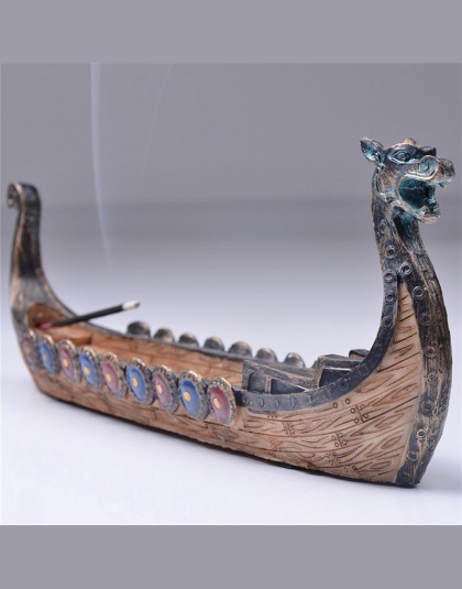 Smoczych łodzi stojak na kadzidełka palnika ręcznie rzeźbione rzeźba żar ozdoby Retro kadzidło palniki tradycyjny Design # więc