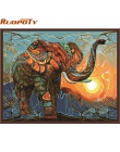 RUOPOTY słoń obraz DIY według numerów zwierzęta Vintage malarstwo akrylowe obraz dekoracje ścienne do domu wyjątkowy prezent gra