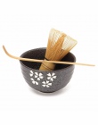 Elegancki tradycyjny Matcha zestaw podarunkowy naturalnego bambusa Matcha trzepaczka Scoop ceramiczne Matcha misce ubij uchwyt n