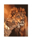 Bezramowe lew zwierząt obraz DIY przez numery zestawów barwienia obraz olejny na płótnie rysunek domu grafika obraz