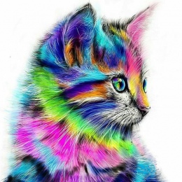 Bezramowe abstrakcyjne kot zwierząt obraz DIY numerami akrylowe farby przez numery na płótnie rysunek farba By Numbers unikalny 
