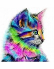 Bezramowe abstrakcyjne kot zwierząt obraz DIY numerami akrylowe farby przez numery na płótnie rysunek farba By Numbers unikalny 
