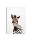 Lew Zebra słoń żyrafa zwierząt dla dzieci reprodukcja plakatu, Safari zwierząt obraz na płótnie malarstwo dla dzieci pokój przed